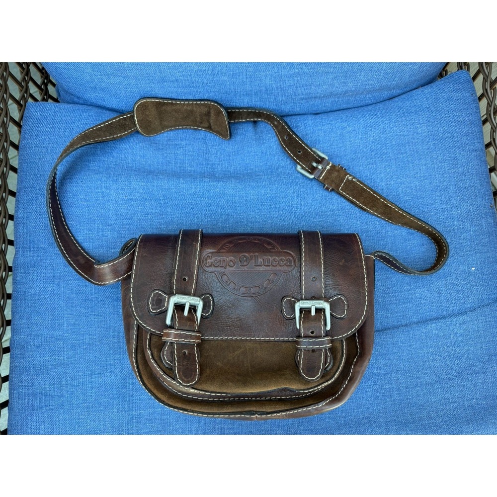 Vintage Geno D' Lucca Shoulder Bag Leather Brown
